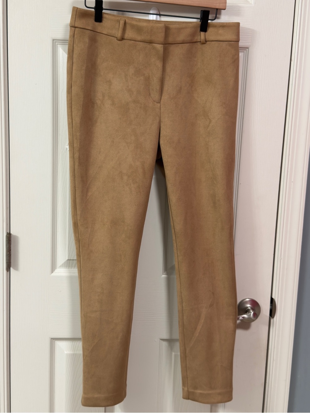 LOFT Camel Faux-Suede Skinny Pants
